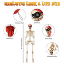 Yescom 5.4ft Skeleton Posable Halloween Decoration with Pirate, Cowboy Costume by yescomusa