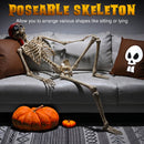 Yescom 5.4ft Skeleton Posable Halloween Decoration with Pirate, Cowboy Costume by yescomusa