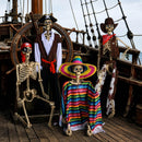 Yescom 5.4ft Skeleton Posable Halloween Decoration with Pirate, Cowboy Costume by yescomusa