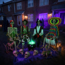 Yescom 5.4ft Skeleton Posable Halloween Decoration with Pirate, Cowboy Costume by yescomusa