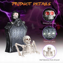 Yescom Tombstone with Groundbreaker Skeleton Halloween Animatronic