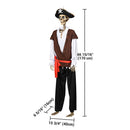 Yescom 5.4ft Skeleton Posable Halloween Decoration with Pirate, Cowboy Costume by yescomusa