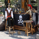 Yescom 5.4ft Skeleton Posable Halloween Decoration with Pirate, Cowboy Costume by yescomusa