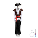 Yescom 5.4ft Skeleton Posable Halloween Decoration with Pirate, Cowboy Costume