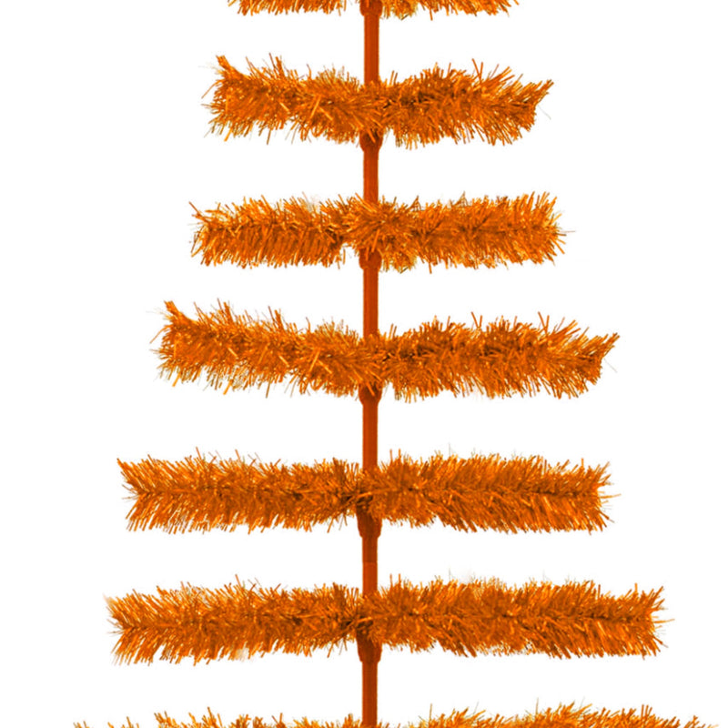 Orange Tinsel Christmas Tree