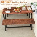 40 Inch Dining Bench 2 Person Entryway Shoe Bench with Metal Frame by LJGDeals