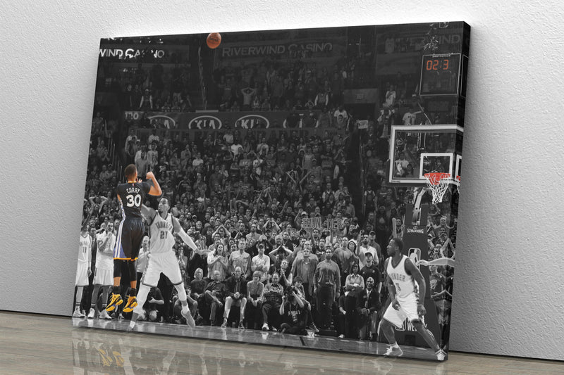 Stephen Curry Game Winner vs OKC Poster Golden State Warriors Basketball Hand Made Posters Canvas Print Wall Kids Art Man Cave Gift Home Decor