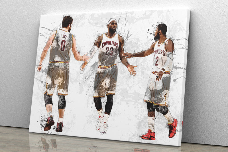 Cleveland Cavaliers Big 3 Poster Basketball Painting Hand Made Posters Canvas Print Kids Wall Art Home Man Cave Gift Decor