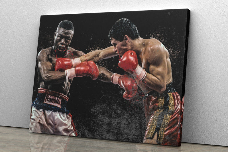 Julio Cesar Chavez vs Meldrick Taylor Poster Boxing Painting Hand Made Posters Canvas Print Wall Art Home Man Cave Gift Decor