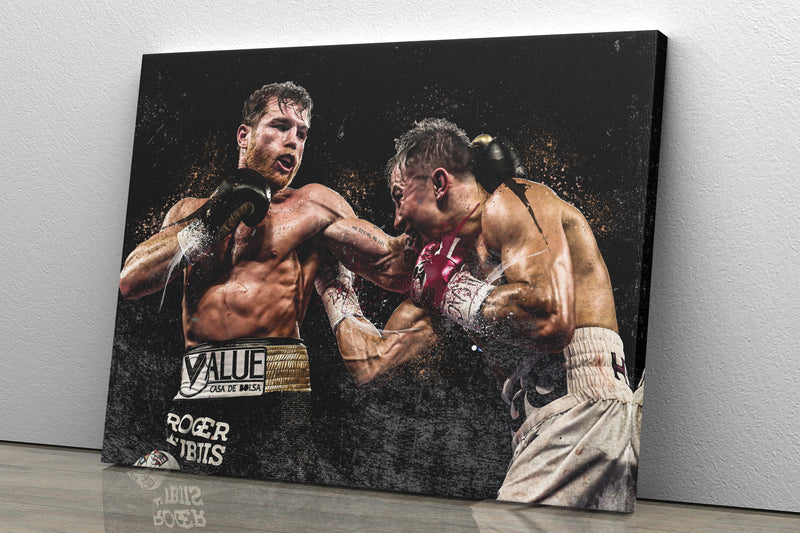 Canelo Álvarez VS Gennady Golovkin Poster Boxing Painting Hand Made Posters Canvas Print Wall Art Home Man Cave Gift Decor