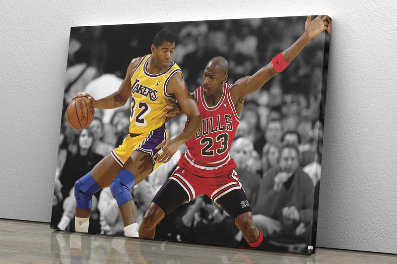 Michael Jordan Magic Johnson Poster Bulls Lakers Basketball Hand Made Posters Canvas Print Wall Kids Art Man Cave Gift Home Decor