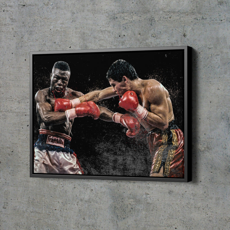 Julio Cesar Chavez vs Meldrick Taylor Poster Boxing Painting Hand Made Posters Canvas Print Wall Art Home Man Cave Gift Decor