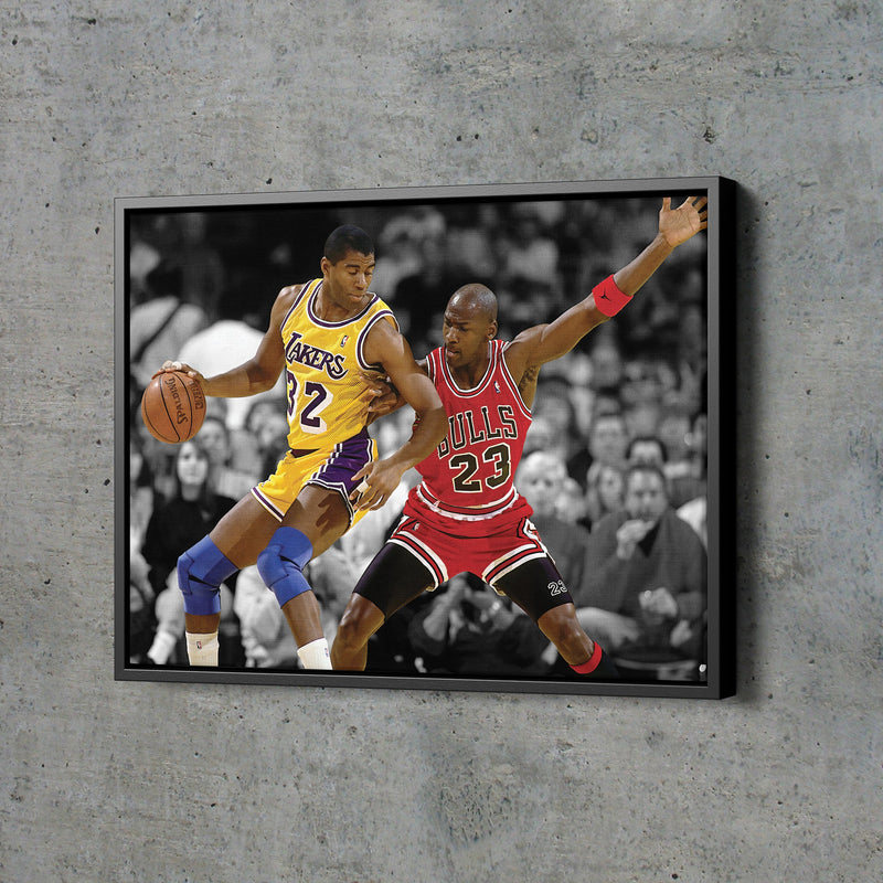 Michael Jordan Magic Johnson Poster Bulls Lakers Basketball Hand Made Posters Canvas Print Wall Kids Art Man Cave Gift Home Decor