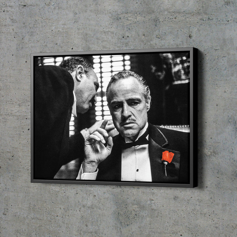 The Godfather Poster Black and White Don Vito Corleone  Hand Made Posters Canvas Print Wall Art Home Decor