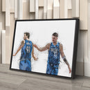Luka Doncic & Dirk Nowitzki Canvas Art – Dallas Mavericks Wall Decor