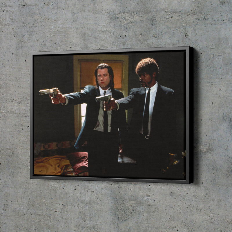 Pulp Fiction Poster Vincent and Jules Gangsta Movie Hand Made Posters Canvas Print Wall Art Home Decor