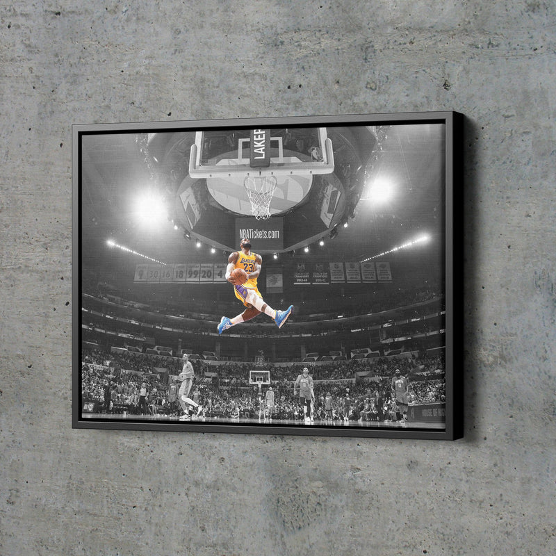 LeBron James Slam Dunk Poster Los Angeles Lakers Basketball Hand Made Posters Canvas Print Wall Art Home Decor