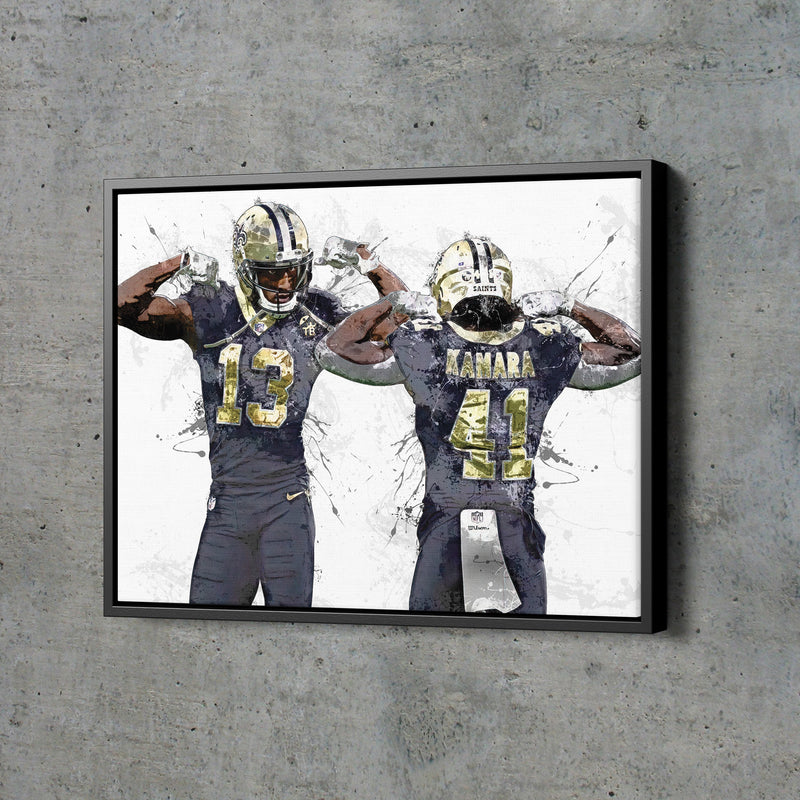 Alvin Kamara Michael Thomas Poster New Orleans Saints Football Painting Hand Made Posters Canvas Print Kids Wall Art Home Man Cave Gift Decor