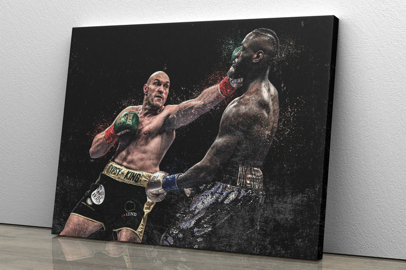 Tyson Fury Deontay Wilder Poster Boxing Hand Made Posters Canvas Print Wall Art Home Man Cave Gift Decor