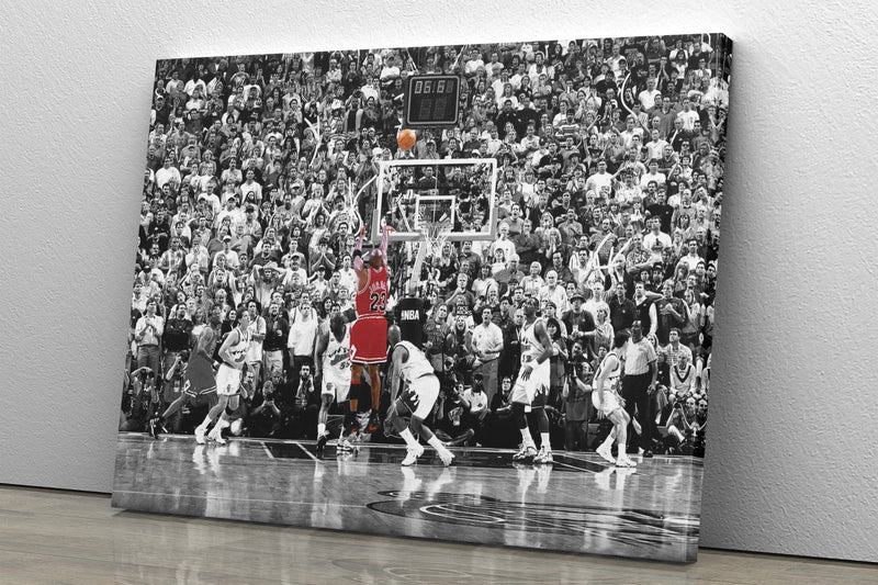 Michael Jordan The Last Shot Poster Chicago Bulls Basketball Hand Made Posters Canvas Print Wall Art Home Decor