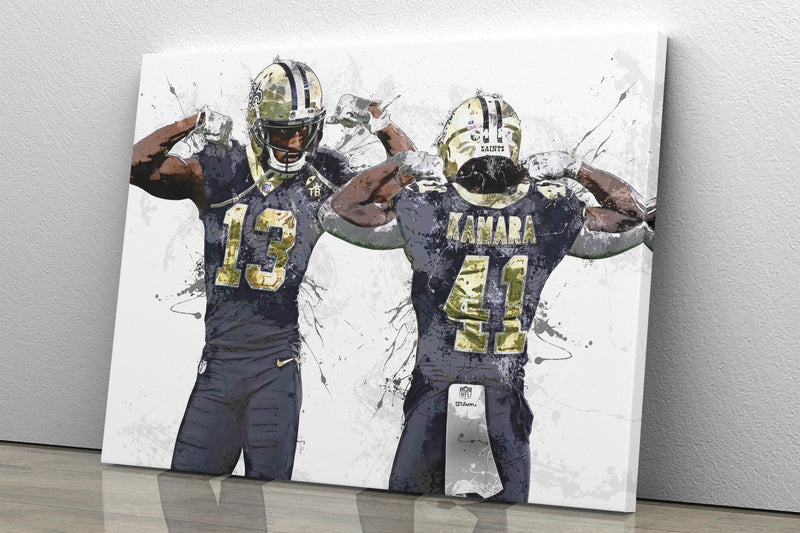 Alvin Kamara Michael Thomas Poster New Orleans Saints Football Painting Hand Made Posters Canvas Print Kids Wall Art Home Man Cave Gift Decor