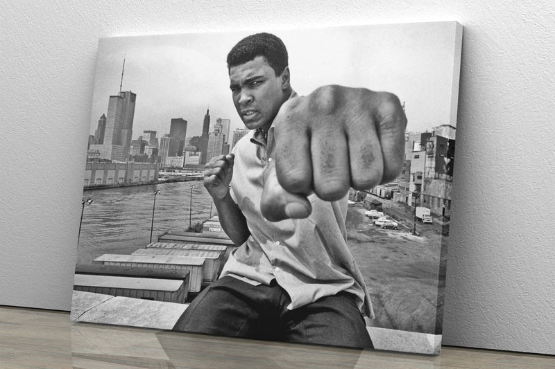 Muhammad Ali Punch Poster Black and White  Boxing Hand Made Posters Man Cave Gift Canvas Print Wall Art Home Decor