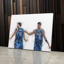 Luka Doncic & Dirk Nowitzki Canvas Art – Dallas Mavericks Wall Decor