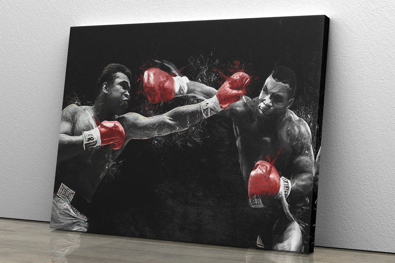 Mike Tyson vs  Muhammad Ali Poster Boxing Painting Hand Made Posters Canvas Print Wall Art Home Man Cave Gift Decor