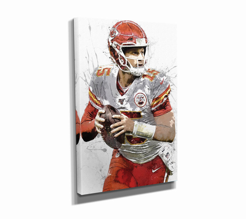 Patrick Mahomes Canvas Poster Kansas City Chiefs Football Hand Made Posters Canvas Print Kids Wall Art Man Cave Gift Home Decor