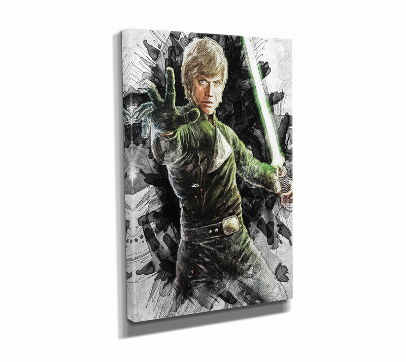 Luke Skywalker Poster Star Wars Movie Painting Hand Made Posters Canvas Print Kids Wall Art Man Cave Gift Home Decor