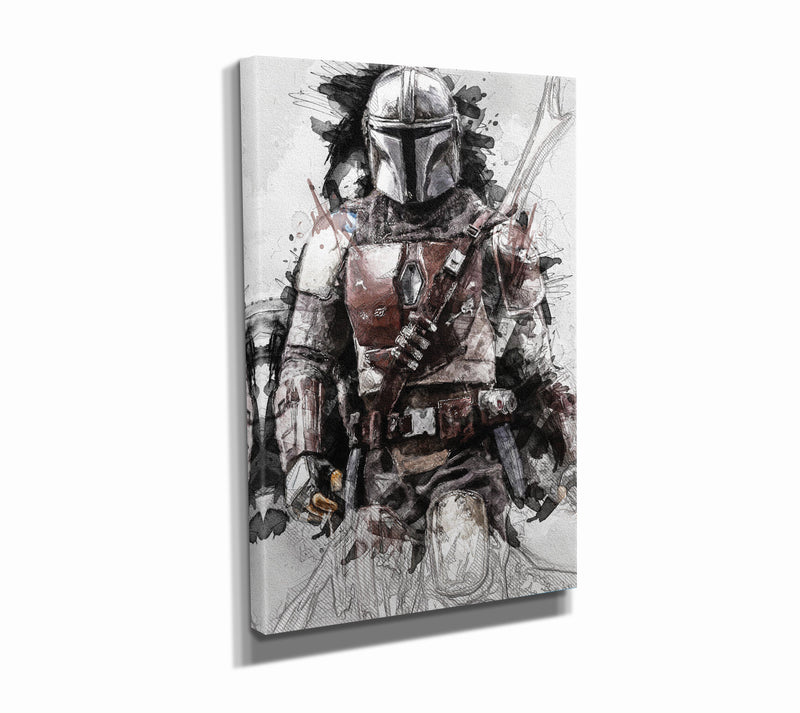 The Mandalorian Poster Star Wars Movie Painting Hand Made Posters Canvas Print Kids Wall Art Man Cave Gift Home Decor