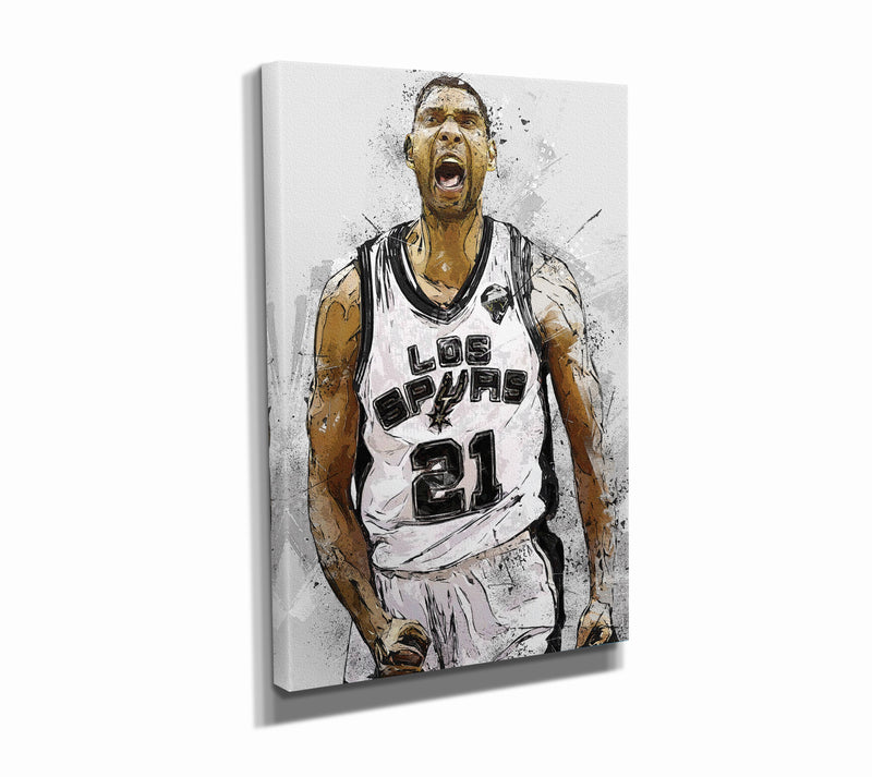 Tim Duncan Poster San Antonio Spurs  Basketball Hand Made Posters Canvas Print Wall Art Home Decor