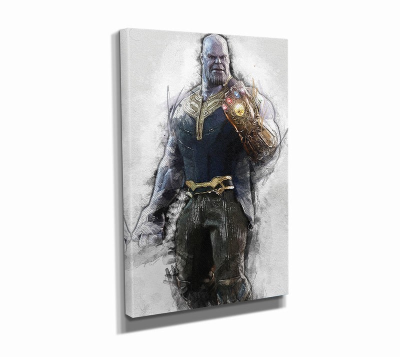 Thanos Art Poster Marvel Superhero Comics Painting Hand Made Posters Canvas Print Kids Wall Art Man Cave Gift Home Decor