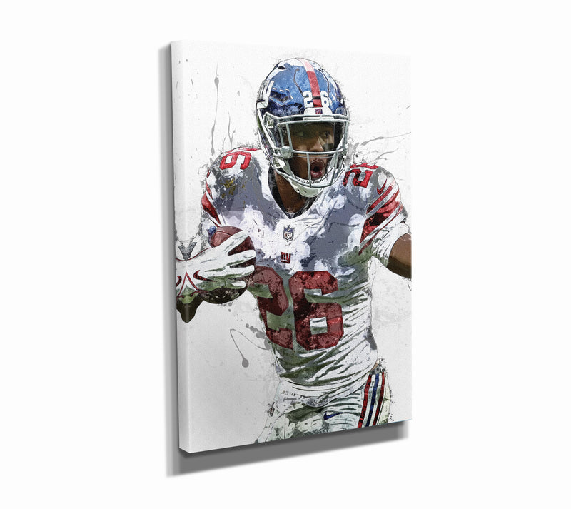 Saquon Barkley Art Poster New York Giants Football Hand Made Posters Canvas Framed Print Wall Kids Art Man Cave Gift Home Decor