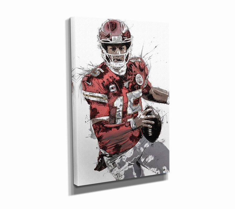 Patrick Mahomes Poster Kansas City Chiefs Painting Football Hand Made Posters Canvas Print Kids Wall Art Man Cave Gift Home Decor