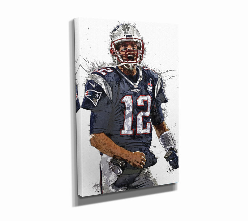 Tom Brady Poster New England Patriots Football Hand Made Posters Canvas Print Kids Wall Art Man Cave Gift Home Decor