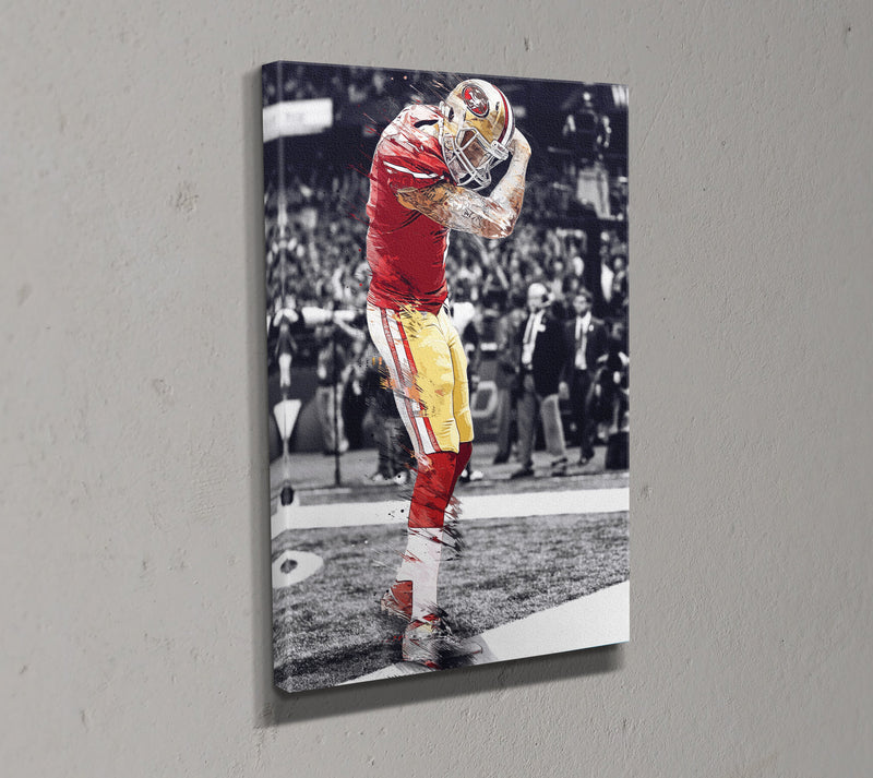 Colin Kaepernick Celebration Poster San francisco 49ers Football Hand Made Posters Canvas Print Kids Wall Art Man Cave Gift Home Decor