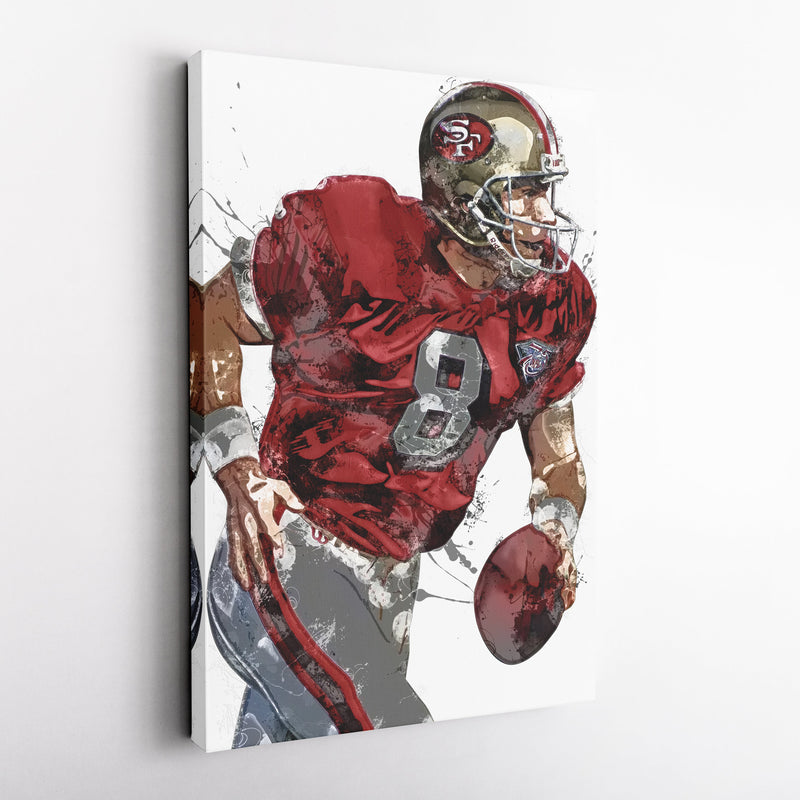 Steve Young Poster San Francisco 49ers Painting Football Hand Made Posters Canvas Print Kids Wall Art Home Man Cave Gift Decor