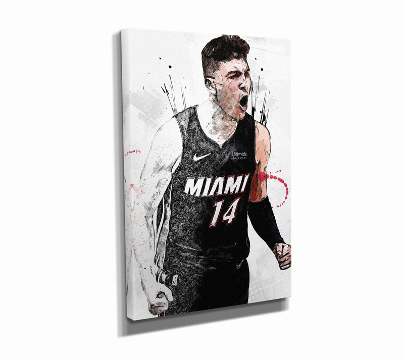 Tyler Herro Poster Miami Heat Basketball Hand Made Posters Canvas Print Wall Art Man Cave Gift Home Kids Decor