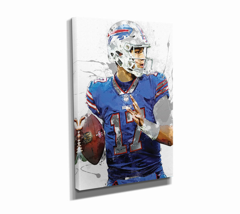 Josh Allen Poster Buffalo Bills Footbal Hand Made Posters Canvas Print Wall Art Man Cave Gift Home Kids Decor