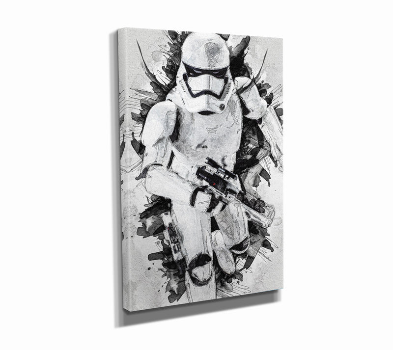 White Stormtrooper Poster Star Wars Painting Hand Made Posters Canvas Print Kids Wall Art Man Cave Gift Home Decor