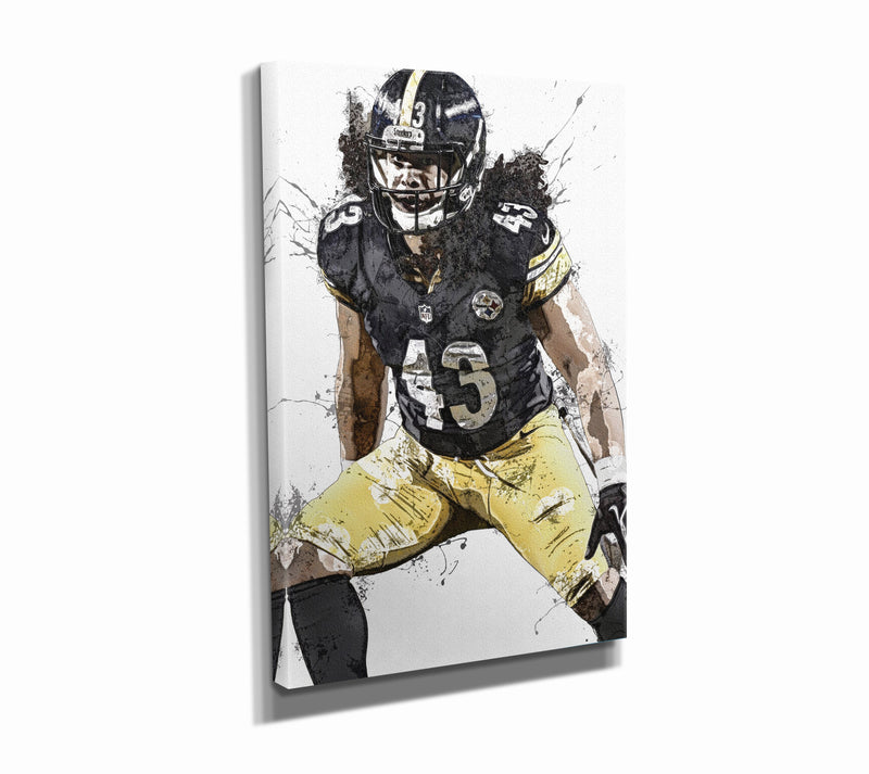 Troy Polamalu Poster Pittsburgh Steelers Football Painting Hand Made Posters Canvas Print Kids Wall Art Man Cave Gift Home Decor