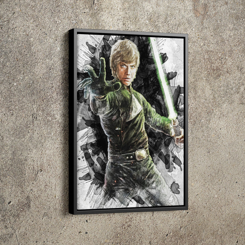 Luke Skywalker Poster Star Wars Movie Painting Hand Made Posters Canvas Print Kids Wall Art Man Cave Gift Home Decor