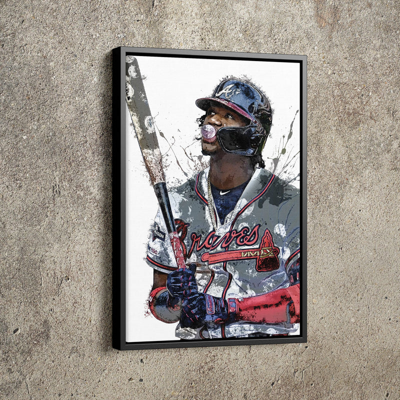 Ronald Acuna Jr. Poster Atlanta Braves Baseball Hand Made Posters Canvas Print Kids Wall Art Home Man Cave Gift Decor