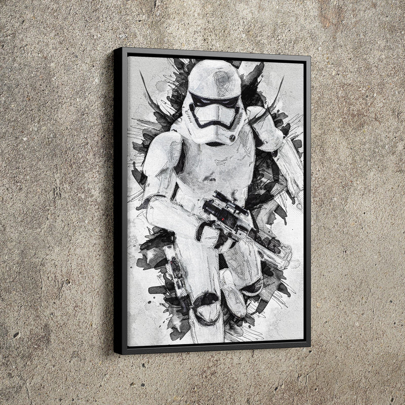 White Stormtrooper Poster Star Wars Painting Hand Made Posters Canvas Print Kids Wall Art Man Cave Gift Home Decor