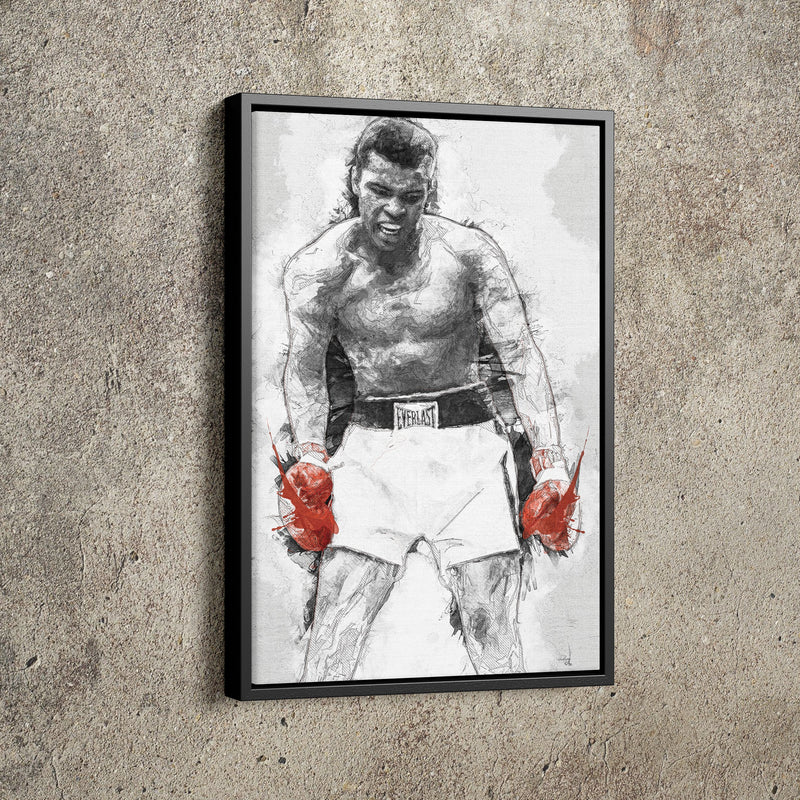 Muhammad Ali Art Poster Boxing The Greatest Hand Made Posters Canvas Framed Print Wall Kids Art Man Cave Gift Home Decor