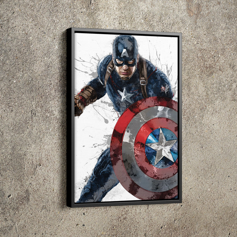 Captain America Poster Marvel Superhero Comics Painting Hand Made Posters Canvas Print Kids Wall Art Man Cave Gift Home Decor