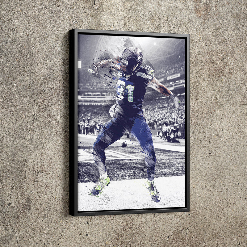 Kam Chancellor Celebration Poster Seattle Seahawks Football Hand Made Posters Canvas Print Wall Art Man Cave Gift Home Kids Decor