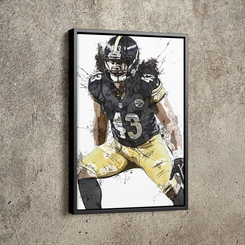 Troy Polamalu Poster Pittsburgh Steelers Football Painting Hand Made Posters Canvas Print Kids Wall Art Man Cave Gift Home Decor