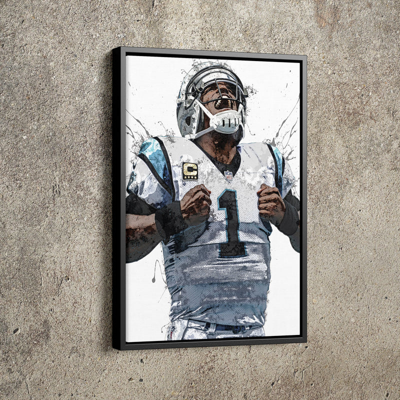 Cam Newton Poster Carolina Panthers Football Hand Made Posters Canvas Print Kids Wall Art Home Man Cave Gift Decor